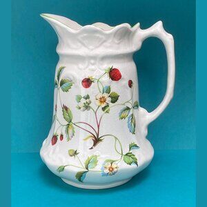 Vintage Strawberry Pitcher by James Kent LTD - 1950s Earthenware - Farmhouse - C